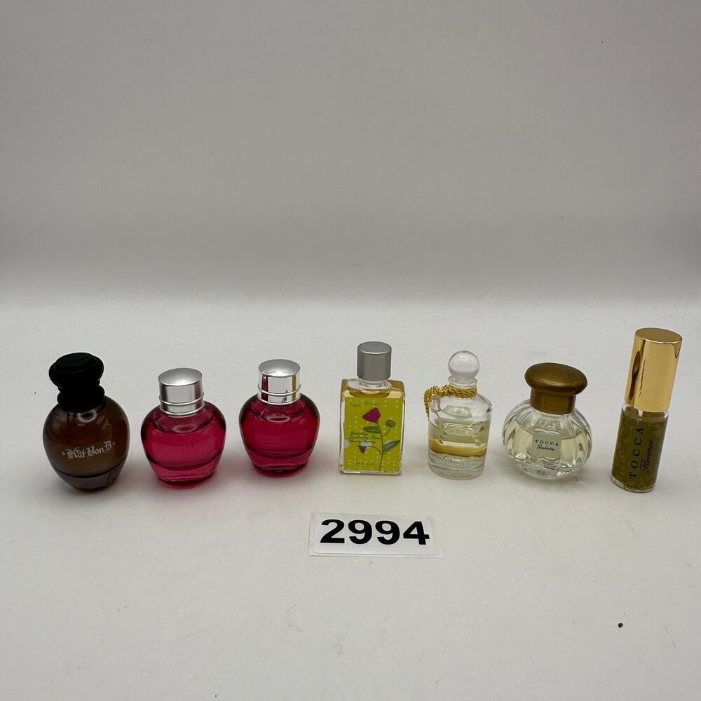 LOT OF 7 - DESIGNER PERFUME MINI BOTTLES TOCCA KVD BRITNEY SPEARS